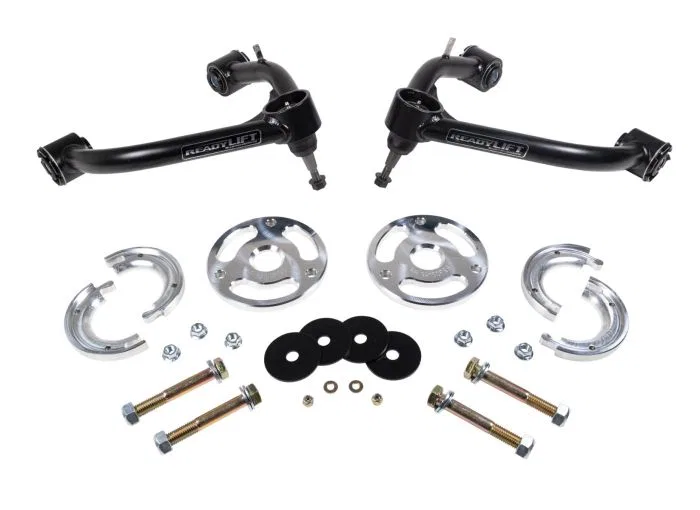 66-32150 – READYLIFT Leveling Kit Suspension, 1-1/2 Inch Lift Strut Assembly Spacer With Front Strut Assembly Spacers...